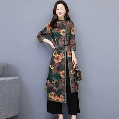 Азиатская одежда aodai вьетнамский Чонсам элегантное женское платье для женщин китайское традиционное платье Ципао китайское платье - Цвет: color3
