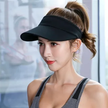 

New Empty Top Hat Solid Color Men And Women Sports Tennis Cap No Top Visor Tennis Beach Hat Outdoor Sport Hat New.
