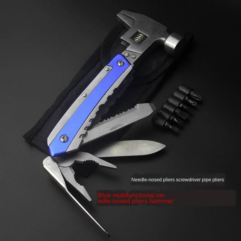 

Multifunctional wrench pipe pliers hammer pliers combination tool multifunctional knife with sharp nose pliers hammer