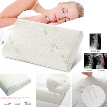 

Sleeping Bamboo Memory Foam Pillow Latex Neck Pillow Fiber Slow Rebound Soft Pillow Massager For Cervical Health Care
