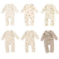 0-24M Newborn Kid baby Boys Girls Clothes Spring Print Romper Cute Sweet Cotton Jumpsuit Long Sleeve Cotton Fall Baby Outfit