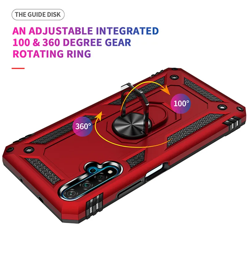 Magnetic Car Ring Stand Holder Case with Soft Silicone Bumper