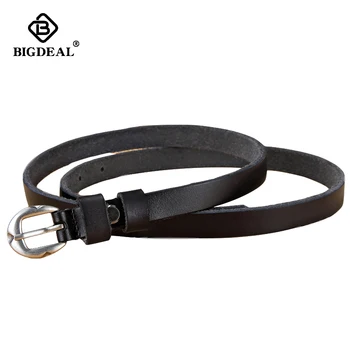 

Women Genuine Leather Belt Female Ladies Casual Vintage Thin Belt Metal Pin Buckle Retro Skinny Strap Belt for Women Dress Jeans