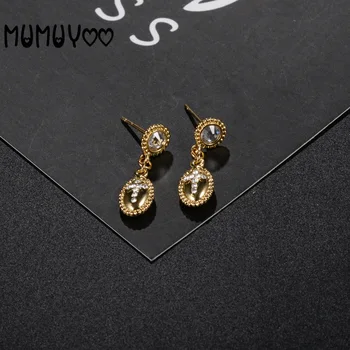

Fashion jewelry high-quality swa, new glamour gold cross geometric crystal women earrings earrings women's jewelry.