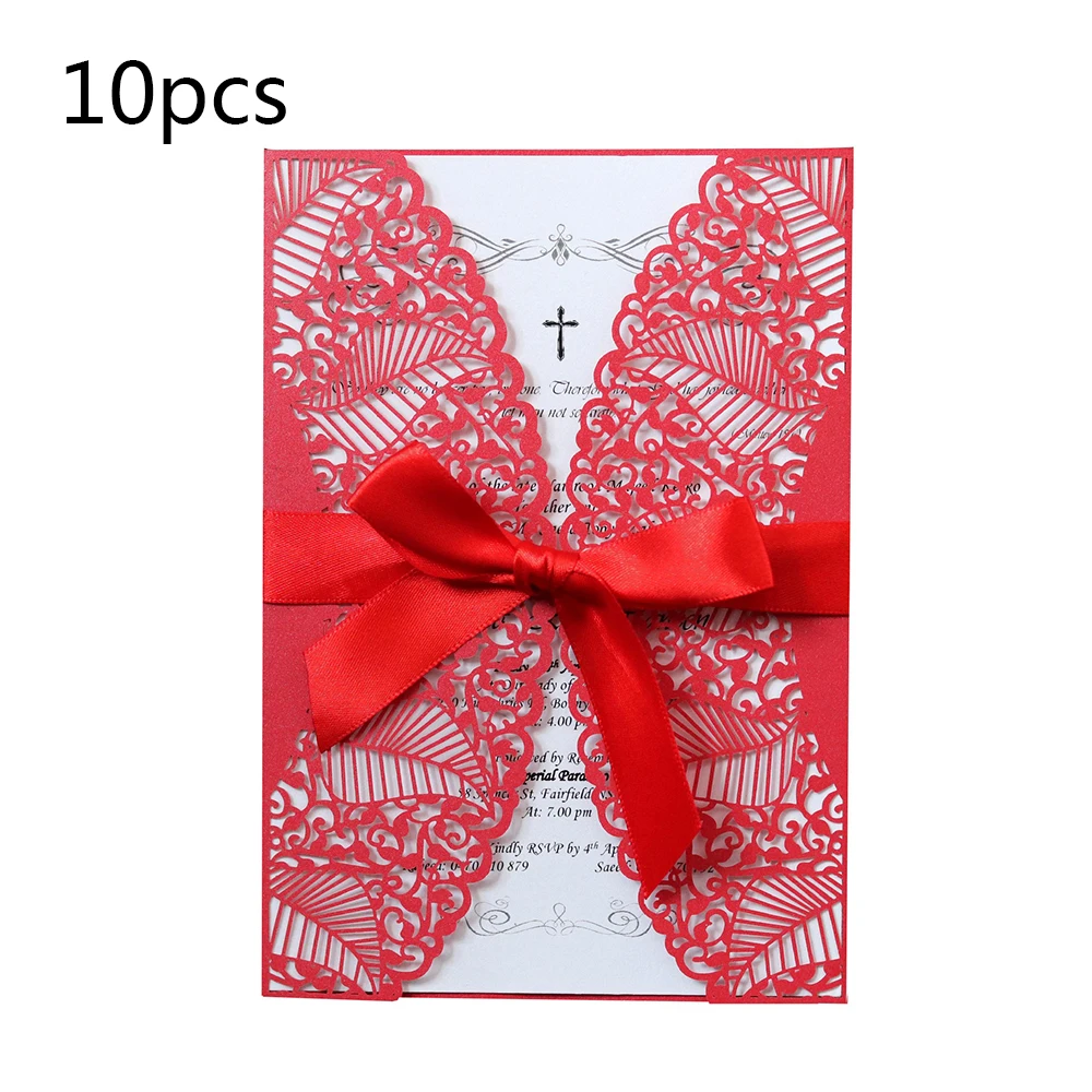  10pcs Elegant Laser Cut Wedding Invitation Cards Greeting Card Customize Business With Cards Decor  - 4.0003E+12