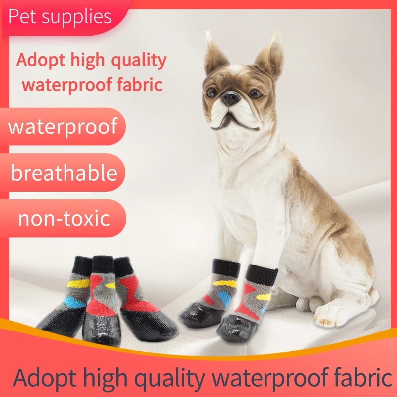 4pcs Outdoor Waterproof Nonslip Anti stain Dog Shoes Cat Socks Booties ...