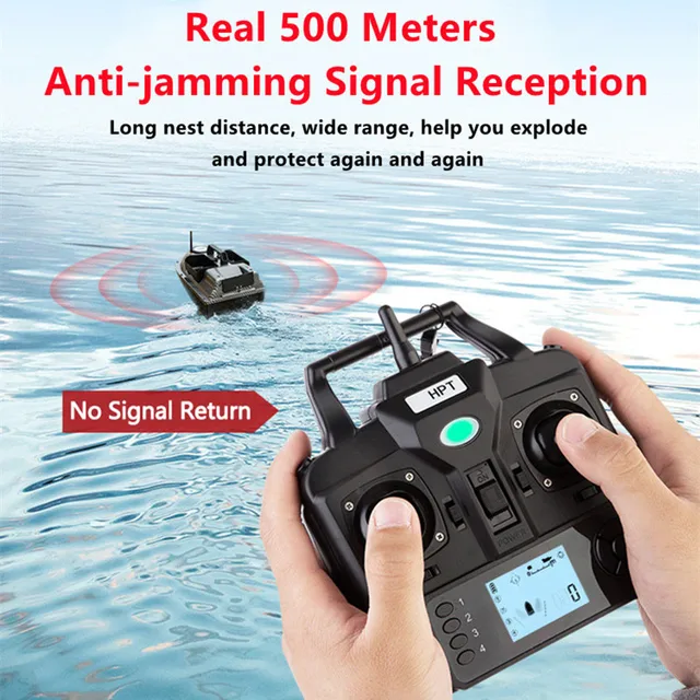 GPS Fixed-point Nesting Sonar Fish RC Bait Boat 500M 2KG Load LCD Screen Waterproof Design Auto Correction Yaw RC Fishing Boat 2