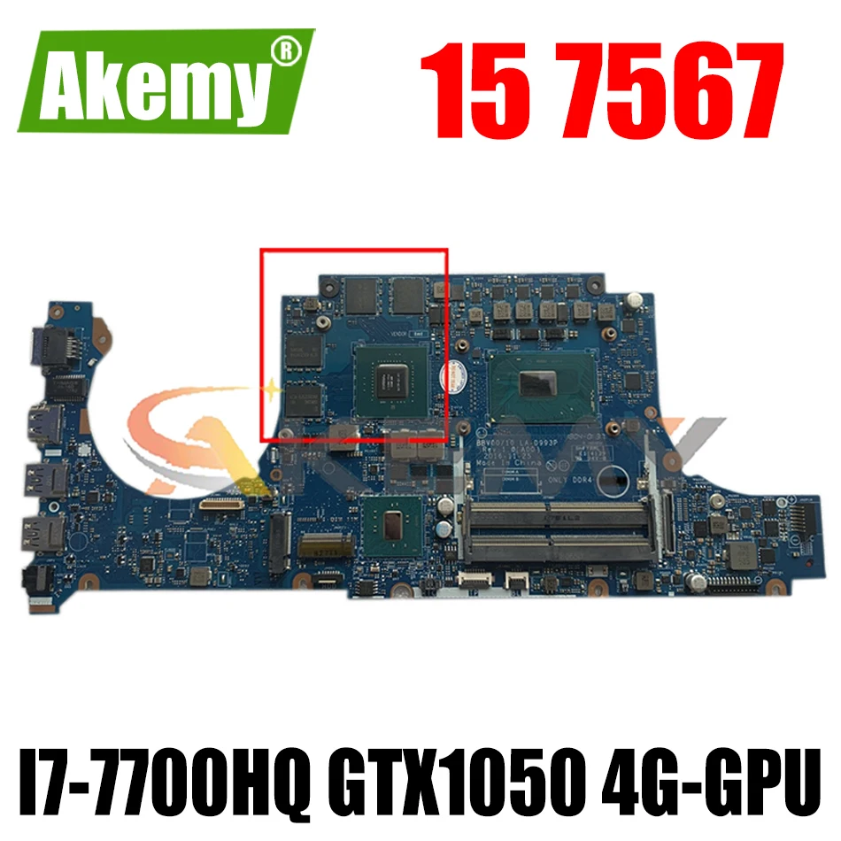 LA-D993P материнская плата для ноутбука DELL Inspiron 15 7567 Материнская W/ I7-7700HQ Процессор