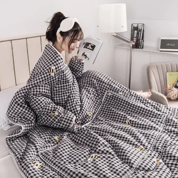 

New autumn and winter thickened sleeping bag lazy quilt detachable student dormitory lazy quilt cotton king quilt Stitching