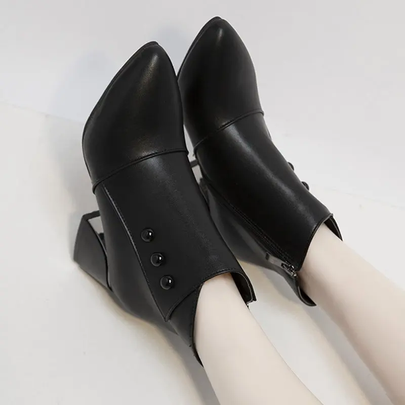 

Zipper boots, women's boots, Martin boots, new short boots, women's trendy British style short shoes, high heel boots X665