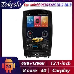 Tokesla reproductor Multimedia para coche, Radio estéreo con Android, Tesla, pantalla Central, Dvd, vídeo, para Infiniti QX50 EX25