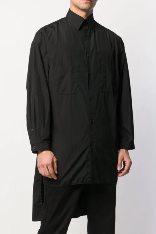 S~ 6XL! На заказ Модный Мужской Дикий европейский и американский Повседневный свободный был тонкий джемпер личность Молодежная рубашка - Цвет: Черный