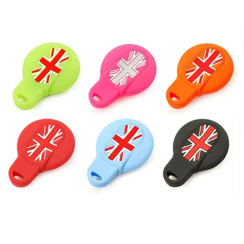 

Union Jack Silicon Car Remote Key Case Cover Bag Protector For Mini Cooper JCW One F54 F55 F56 F57 F60 Car Styling Accessories