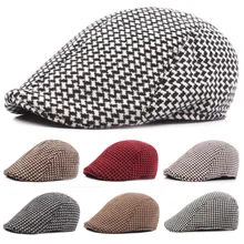 Мужские классические береты, кепка в ломаную клетку, кепка для вождения гольфа, повседневные уличные шапки