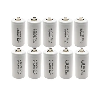 

High quality 2pcs Sub C SC 3400mAh Battery 1.2V Rechargeable Battery NI-CD with tab 3400mAh for electrical tools