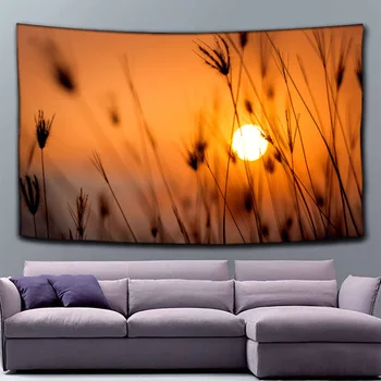 

Tapestry Family Bedroom Wall Tapestry Decorative Art Comfortable Sunset Coast Coconut Tapestry Home Decoration