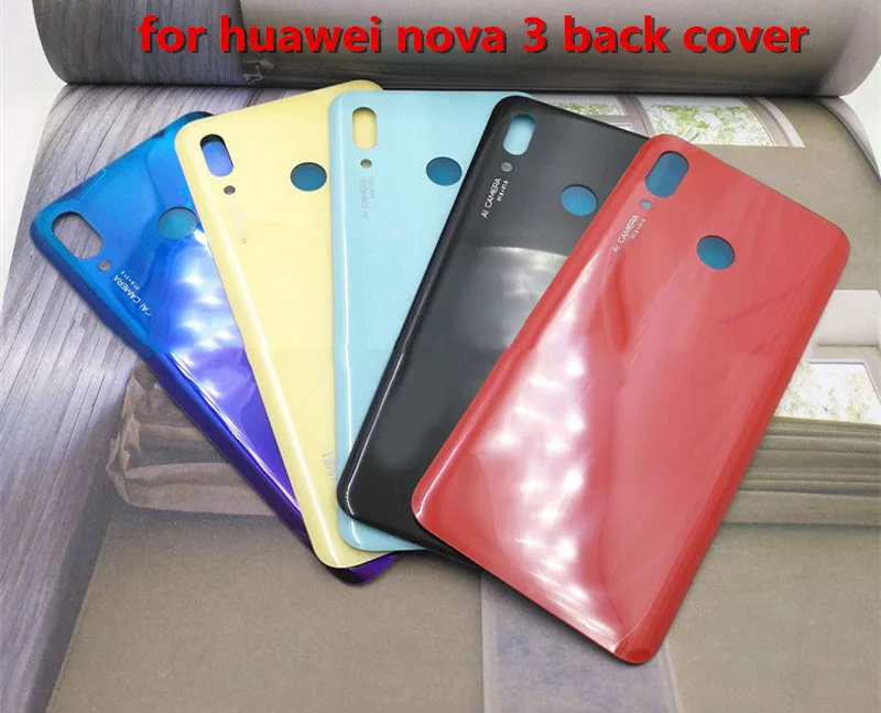 Крышка батарейного отсека для Huawei Nova 3 Задняя стеклянная панель задняя крышка
