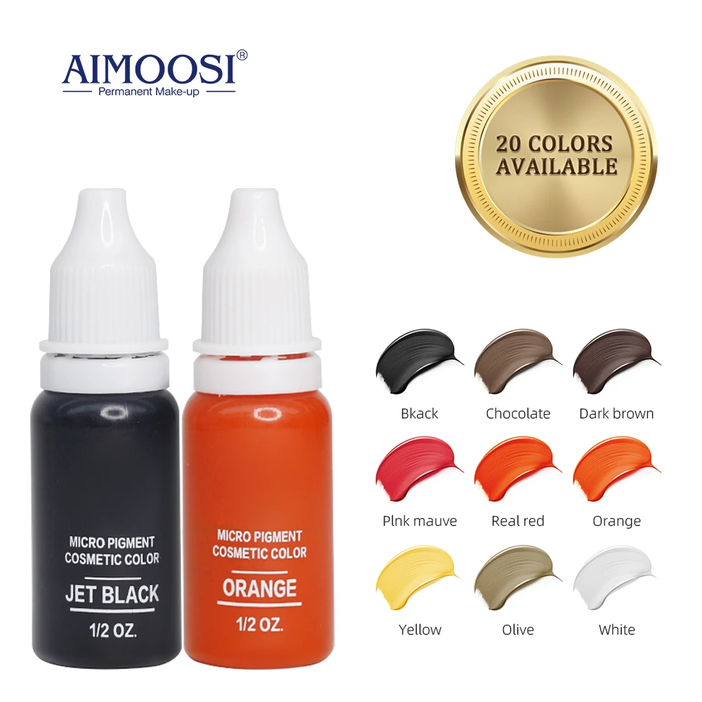 AIMOOSI 15ml Tattoo Microblading Ink Pigment Paint For Semi Permanent Makeup Body Eyebrows Eyeliner Lip Gloss Tint Airbrush | Красота и