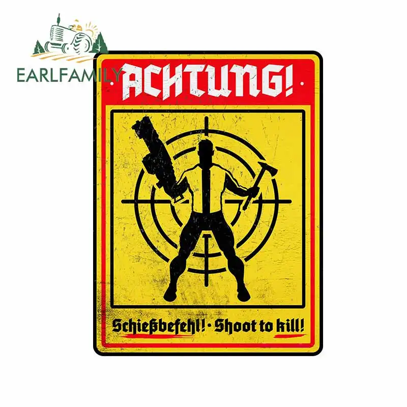 EARLFAMILY 13 см x 9 8 для тела съемки Achtung индивидуальная Автомобильная наклейка с