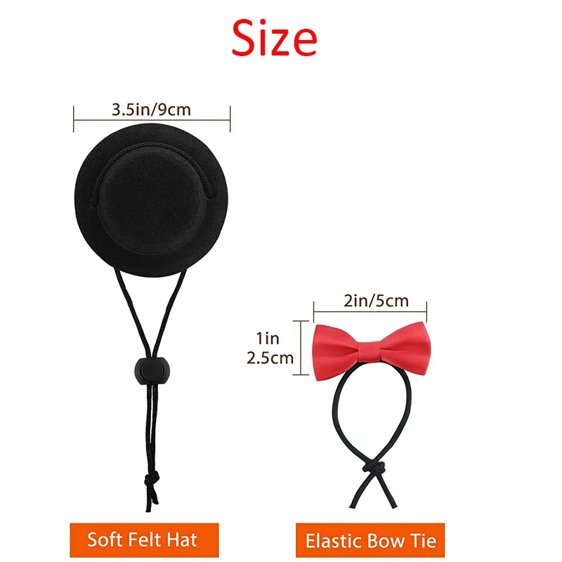 Guinea Pig Hat and Bowtie 2Pcs/Set Hamster Costume Outfit Rats Chinchilla Cap Hedgehog Hat Small Pet Items Accessories Small Animal Clothes