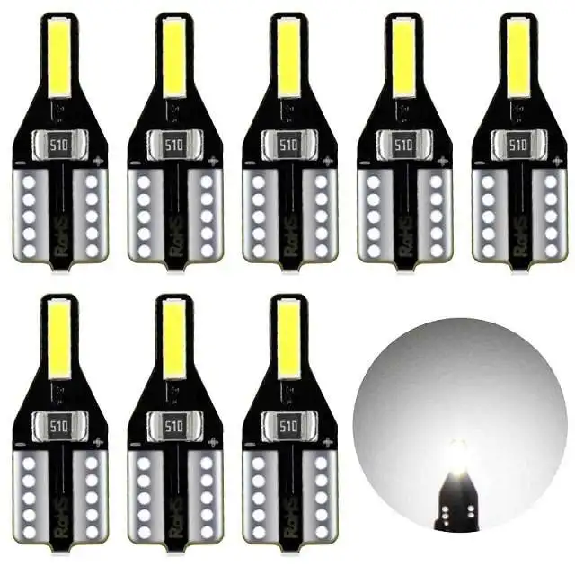 AGLINT 8 шт. T10 W5W светодиодные лампы 194 168 158 501 5W5 7020 SMD 2 чипа для салона автомобиля