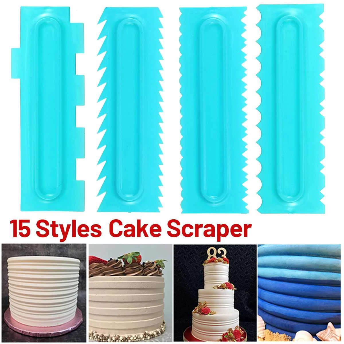 Peine de decoración de pasteles, raspador de glaseado, espátula de  pastelería de plástico, utensilios para hornear para tienda de pasteles,  utensilios para el hogar - AliExpress