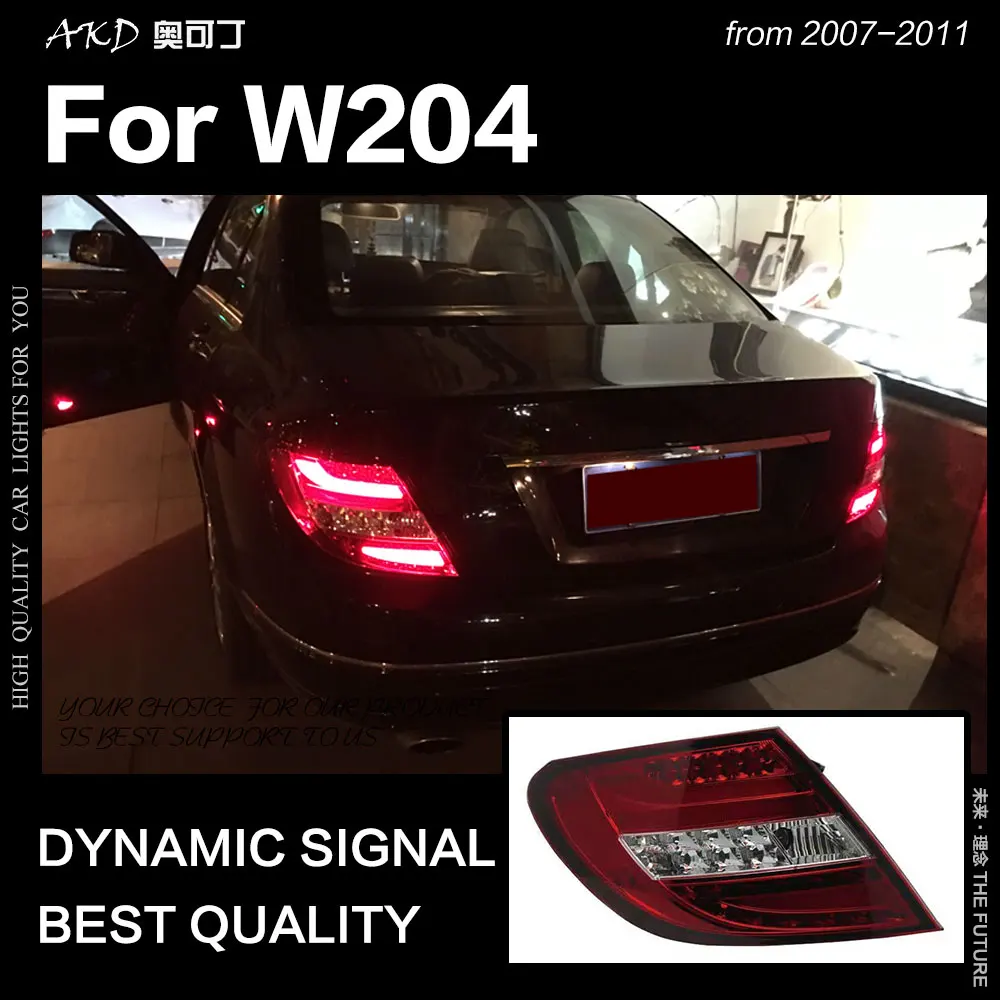 AKD автомобильный Стайлинг для W204 задние фонари 2007 2011 C180 C200 C220 C300 светодиодный ная