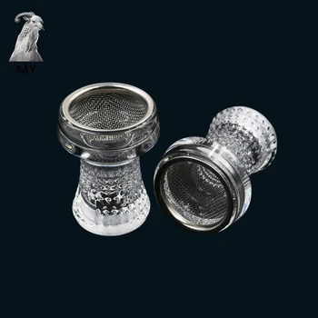

1PC Fashion Beautiful Glass Hookah Tobacco Wire Mesh Shisha Mouth Narguile Filter Tip Hookah Bowl-shaped