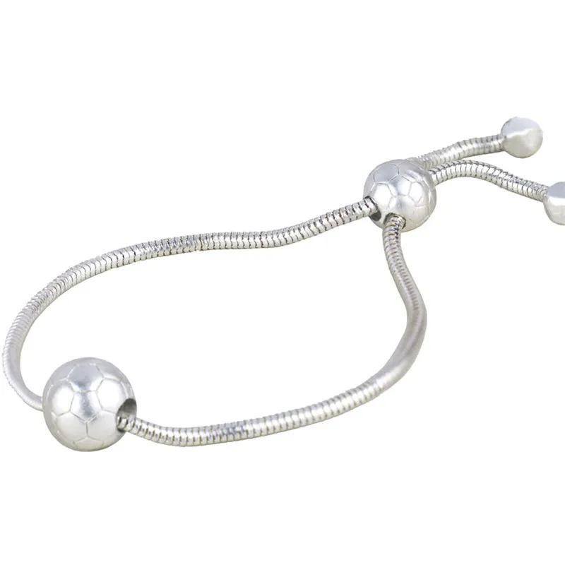 Слайд футбольный браслет регулируемые подвески серебряного цвета браслеты для женщин трендовые футбольные спортивные украшения Новинка