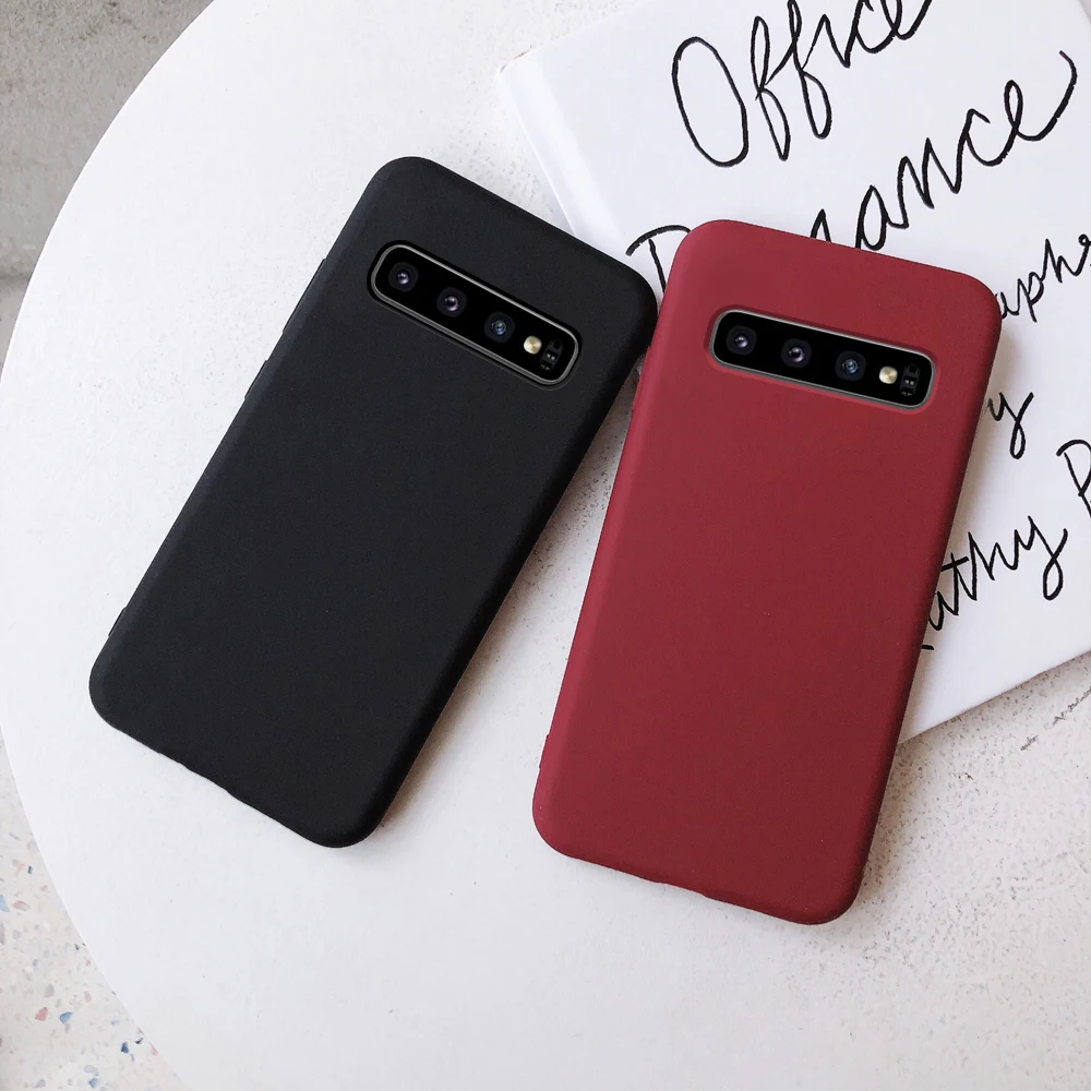 Матовая Карамельный цвет Силиконовые чехлы из ТПУ для samsung Galaxy S9 S8 S10E плюс J7 J8 A6 A7 A8 note5 note8 note9 A60 A50 чехол Capa