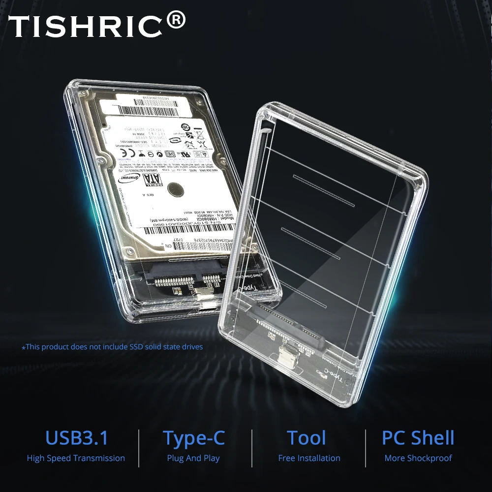 Чехол для жесткого диска TISHRIC чехол мобильного телефона 2 5 дюйма с SATA на Type C