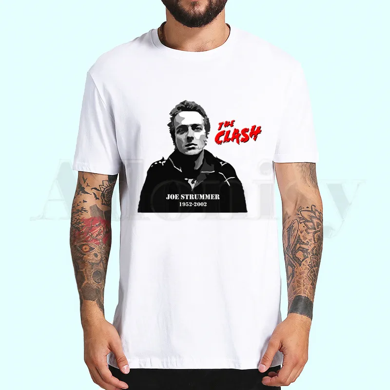 Футболки с принтом The Clash - Joe Strummer весенние топы летние футболки для мужчин и