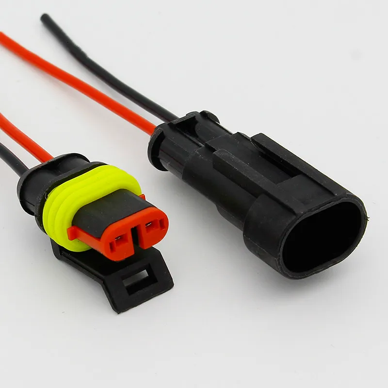 2 Pin Way Sealed Waterproof Electrical Wire Connector Plug Set auto connectors with cable