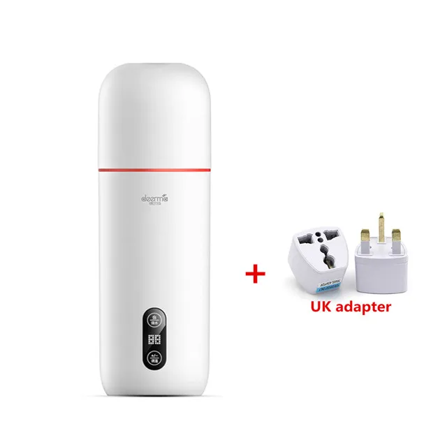 Add UK Adapter Xiaomi Deerma портативная электрическая чашка для путешествий, горячая распродажа, нагревающая чашка, 350 мл, для молока, для путешествий, котлы, кружки, тепловые чашки, чай, кофе, нагреватель - Цвет: Add UK Adapter