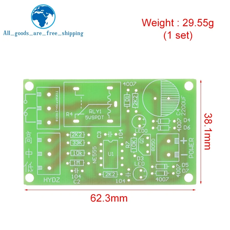 NE555 Water Level Switch Controller Kit Water Level Sensor Automatic Pumping Module DIY Student Electronic Principles Training water level switch liquid level sensor