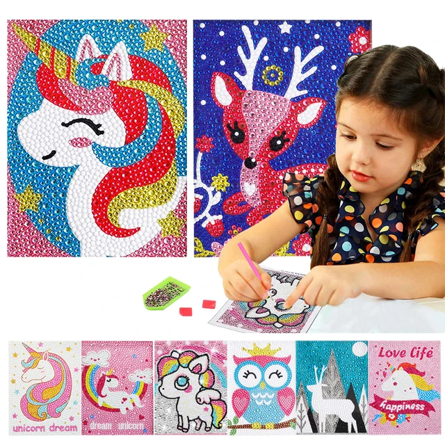 Buy Girl's Room Wall Decor 5D Diamond Art for Kids Ages 8-12 DIY Kit Girl  With Cat Online in India 