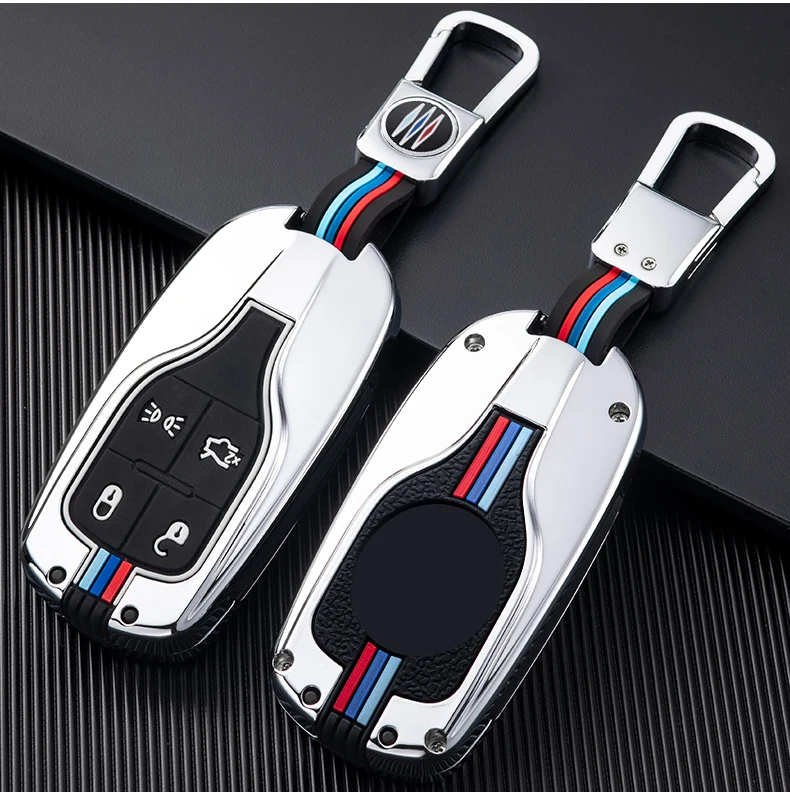 Portachiavi per auto in lega di zinco per Maserati Ghibli Levante Quattroporte Smart Remote Control Fob Cover portachiavi Keys Protector Bag - H5111b03184a44f24a7510d8d7027b39e6
