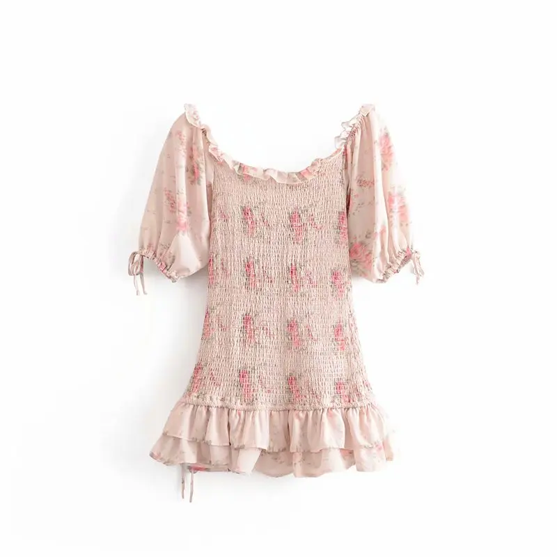 Very Cheap 7wh8d Boho loveshackfancy autumn dress beige short sleeve ruffles slim holiday ins bloggers special interest mini dress women Very Cheap 7wh8d Boho loveshackfancy autumn dress beige short sleeve ruffles slim holiday ins bloggers special interest mini dress women