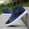 Classic Vulcanize Canvas Shoes For Men Navy Blue Sneakers With A High Top School Students Boys High-Top Shoes Man Trekking Shoes 1