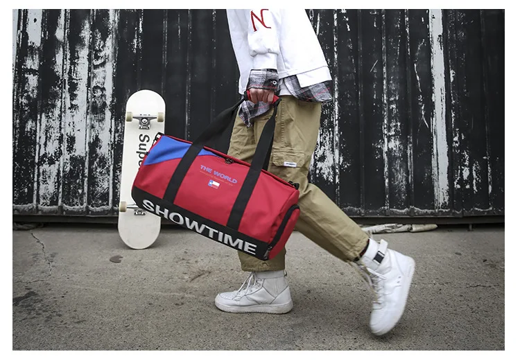 Large-Volume Wet And Dry Separation Sports Gym Bag Multi-functional Cylinder Travel Bag Single Shoulder Backpack Shoulder Portab