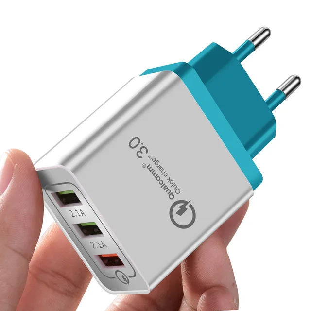 Универсальный 18 W 5V 2.1A USB Быстрая зарядка 3,0 Для Micromax q380 D320 S300 Q324 AQ5001 A107 A255 мобильного телефона быстрое зарядное устройство для зарядки - Тип штекера: Green