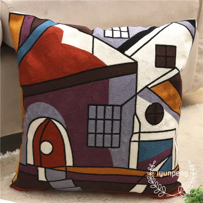 LeRadore Кот с рисунками из мультфильмов хлопковые чехлы на подушки с вышивкой 45 см* 45 см домашний Декор Подушка Чехол бросок - Цвет: STYLE 3