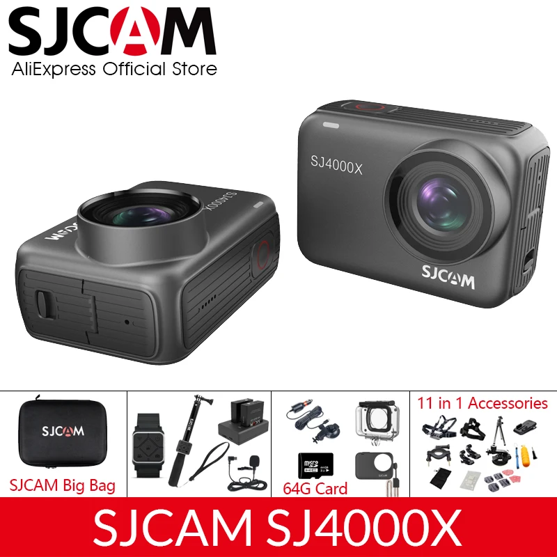 Водонепроницаемая Экшн камера SJCAM SJ4000X 4K Wi Fi дистанционное управление сенсорный