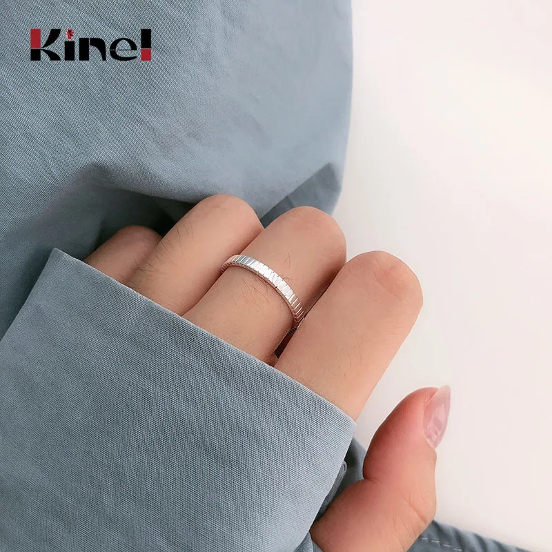 

Kinel 925 Sterling Silver Bamboo Finger Ring Simple INS Korea Rings for Women Wedding Engagement Jewelry