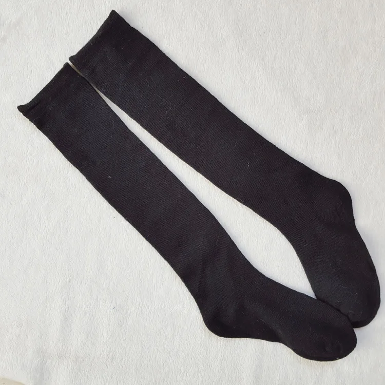 

Cotton Children High Sox Black Students' Socks Spring And Autumn Foreign Trade Original Garment Overstock Solid Color Comfortabl