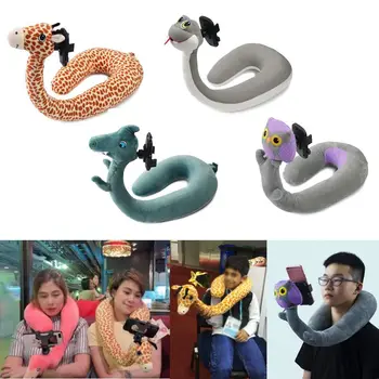 

2in1 Mobile Phone Holder for iPhone Memory Foam Neck Travel Pillow U Shaped Neck