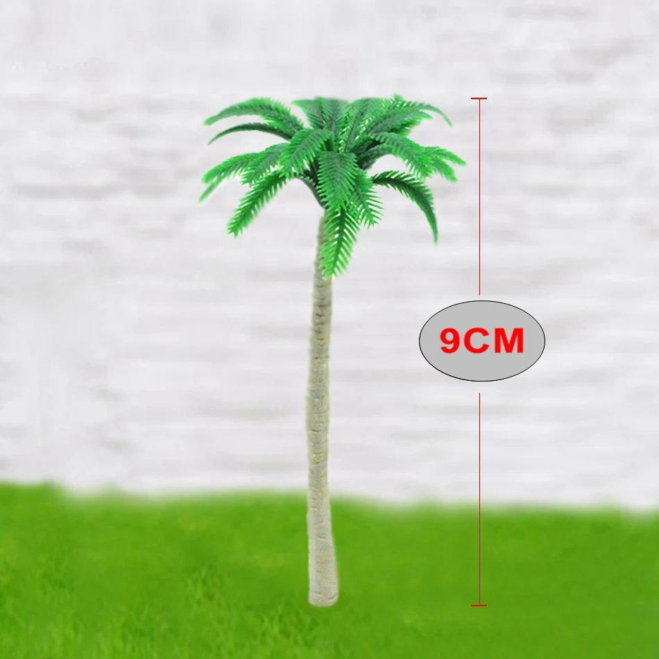 50cps 9-10 см модель пляжные пальмы игрушки весы миниатюрные ABS пластиковые цветные растения для диорама sandtable seashore пейзаж - Цвет: TDI-090