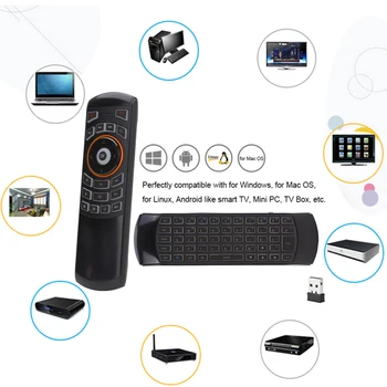 

X6 Air Mouse 2.4G Wireless Mini Keyboard Remote Control Backlit IR Learning Mode Remote Control For PC Windows Android TV