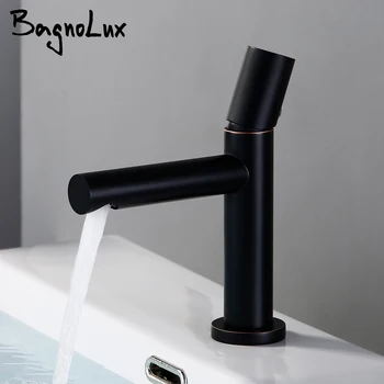 

Bagnolux Black Brass Single Hole Single handle Deck Mounted Basin Hot and cold water sink Bathroom Faucets
