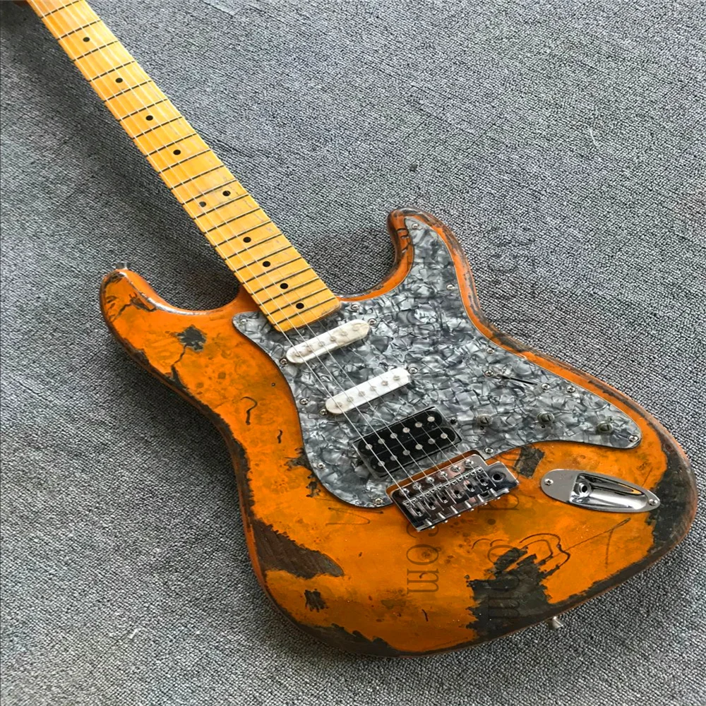 Бесплатная доставка изготовленный на заказ Ретро ST старый электрическая гитара